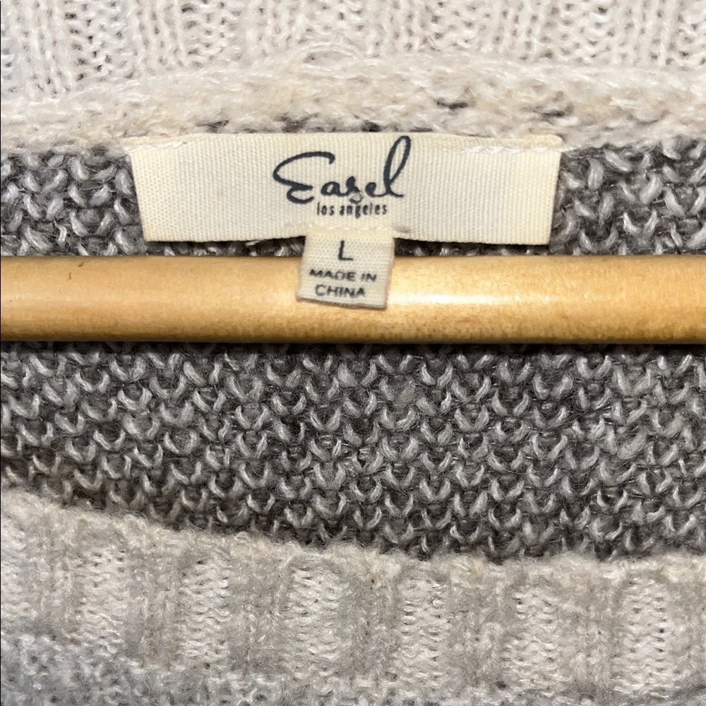 Easel Leopard Print Colorblock Sweater Size Large - Picture 2 of 6